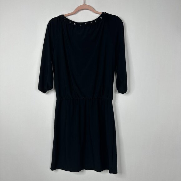 2/$30 White House Black Market 3/4 Sleeve Grommet Neck Blouson Dress #A0128 - Picture 6 of 11
